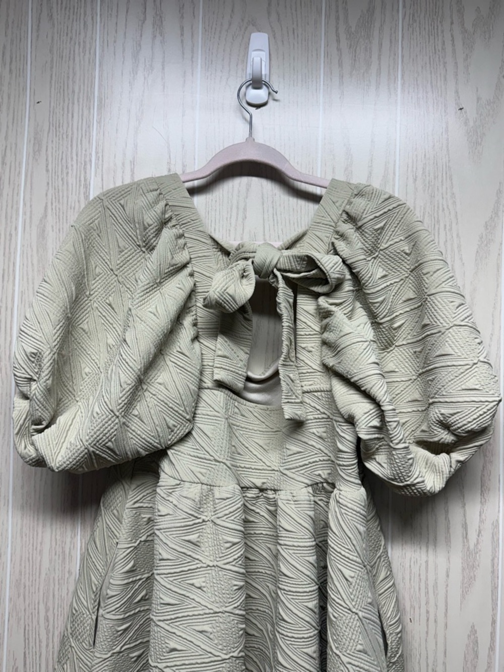 Free people green sleeve short dress sz M - Picture 5 of 5